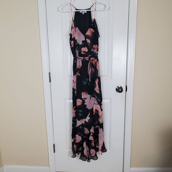 Jennifer Lopez Spring Romance Floral Faux Wrap Dress Size 4 - Picture 1 of 10